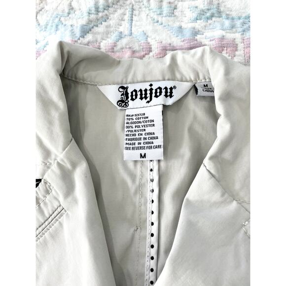 Light Gray Belted Rain Coat Jacket (Cotton Blend) by Joujou - Picture 2 of 7